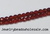 CAG7860 15.5 inches 2mm faceted round red agate beads wholesale