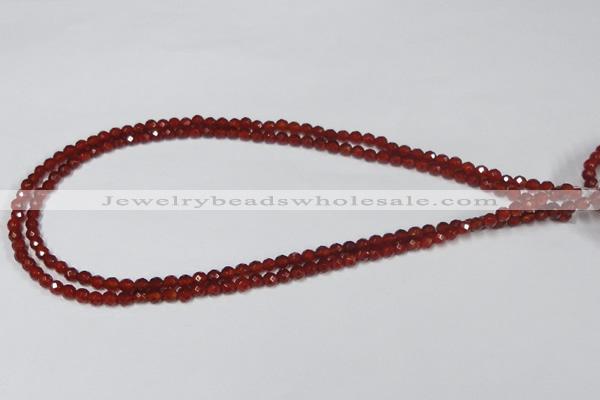 CAG7860 15.5 inches 2mm faceted round red agate beads wholesale