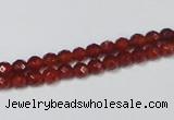 CAG7861 15.5 inches 3mm faceted round red agate beads wholesale