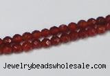 CAG7862 15.5 inches 5mm faceted round red agate beads wholesale