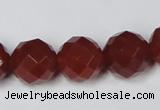 CAG7863 15.5 inches 16mm faceted round red agate beads wholesale