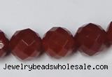 CAG7865 15.5 inches 20mm faceted round red agate beads wholesale