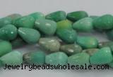 CAG7875 15.5 inches 6*10mm faceted teardrop grass agate beads