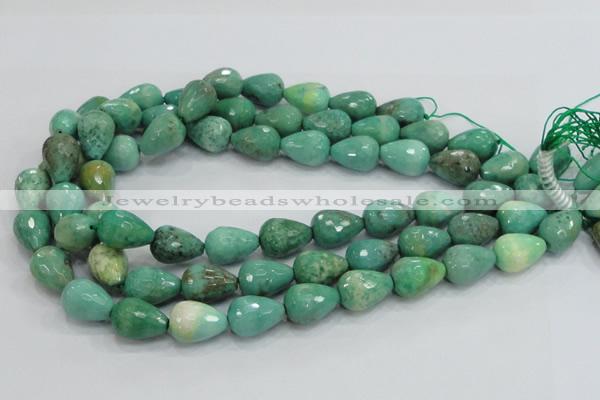 CAG7878 15.5 inches 12*16mm faceted teardrop grass agate beads