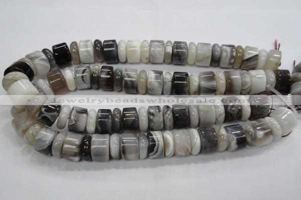 CAG788 15.5 inches 6*18mm & 12*18mm rondelle botswana agate beads