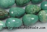 CAG7880 15.5 inches 15*20mm faceted teardrop grass agate beads