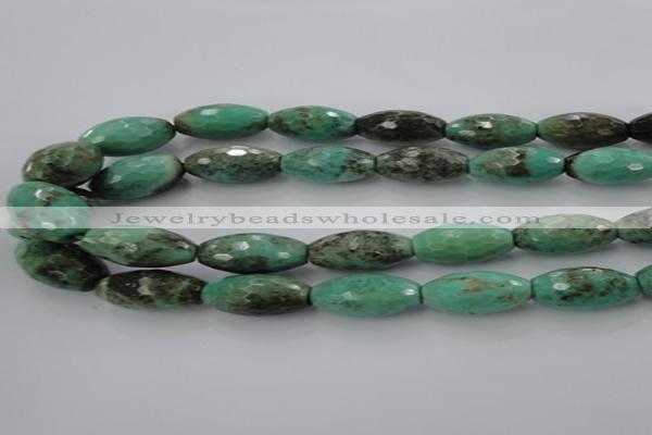 CAG7885 15.5 inches 10*30mm faceted rice grass agate beads