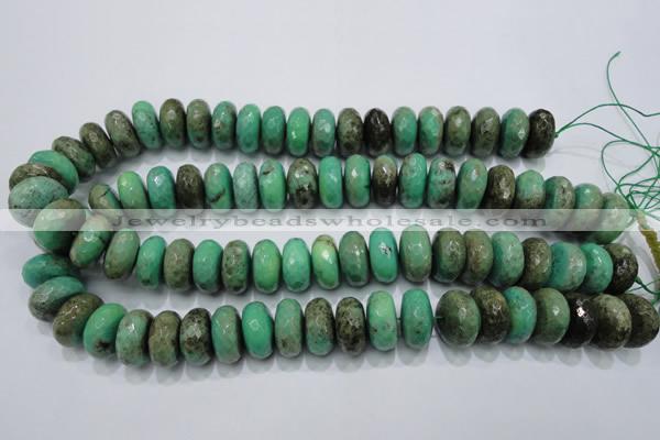 CAG7890 15.5 inches 13*18mm faceted rondelle grass agate beads