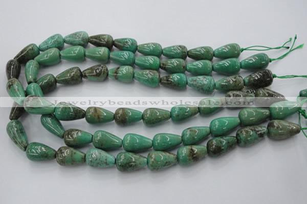 CAG7899 15.5 inches 13*18mm teardrop grass agate beads wholesale