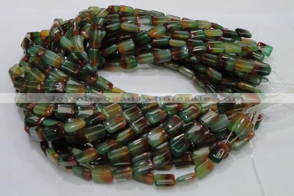 CAG790 15.5 inches 10*14mm rectangle rainbow agate gemstone beads