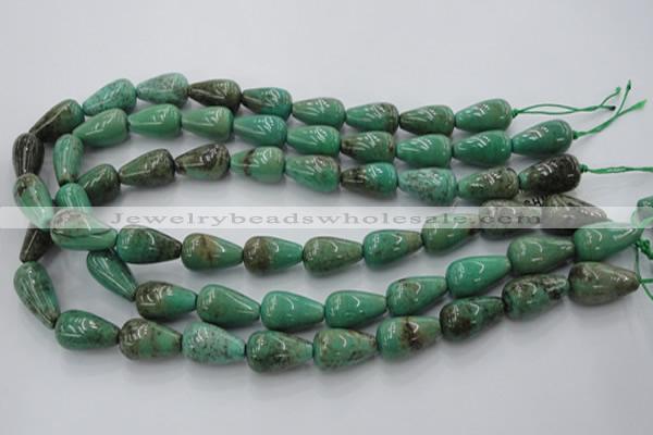 CAG7900 15.5 inches 15*20mm teardrop grass agate beads wholesale