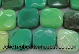 CAG7912 15.5 inches 14*14mm faceted square grass agate beads