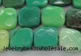 CAG7913 15.5 inches 15*15mm faceted square grass agate beads