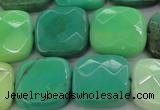 CAG7916 15.5 inches 20*20mm faceted square grass agate beads