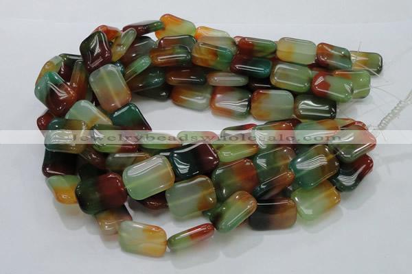 CAG792 15.5 inches 18*25mm rectangle rainbow agate gemstone beads