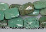 CAG7924 15.5 inches 12*16mm faceted rectangle grass agate beads