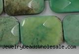 CAG7927 15.5 inches 25*35mm faceted rectangle grass agate beads