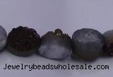 CAG7948 7.5 inches 8*10mm oval plated white druzy agate beads