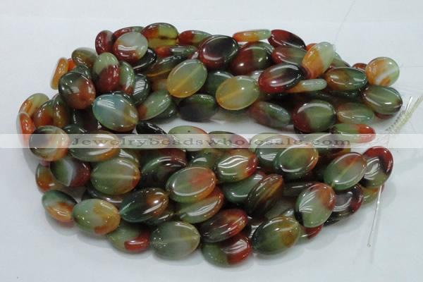 CAG796 15.5 inches 18*25mm oval rainbow agate gemstone beads