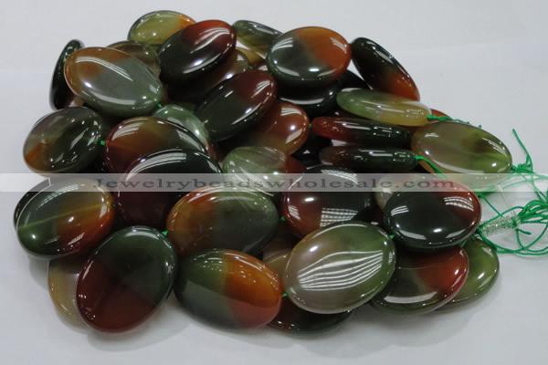 CAG797 15.5 inches 30*40mm oval rainbow agate gemstone beads