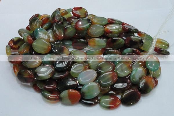 CAG798 15.5 inches 18*25mm oval rainbow agate gemstone beads