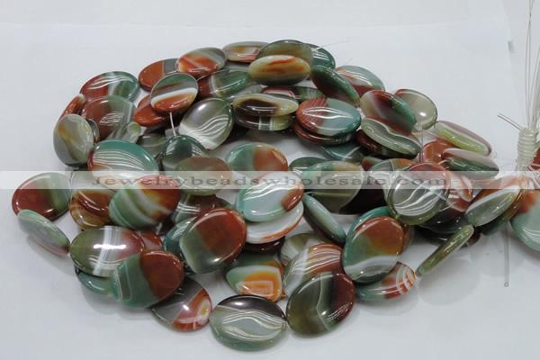 CAG800 15.5 inches 20*30mm oval rainbow agate gemstone beads