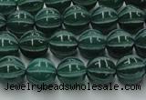 CAG8005 15.5 inches 8mm carved round green agate beads