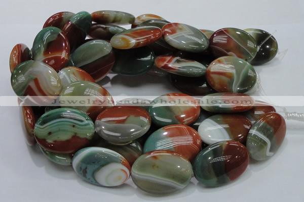 CAG801 15.5 inches 30*40mm oval rainbow agate gemstone beads