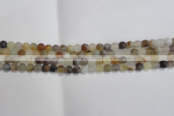 CAG8010 15.5 inches 4mm round matte Montana agate gemstone beads