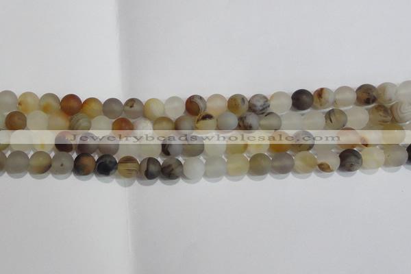 CAG8011 15.5 inches 6mm round matte Montana agate gemstone beads