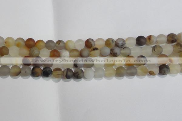 CAG8012 15.5 inches 8mm round matte Montana agate gemstone beads