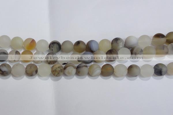 CAG8015 15.5 inches 12mm round matte Montana agate gemstone beads