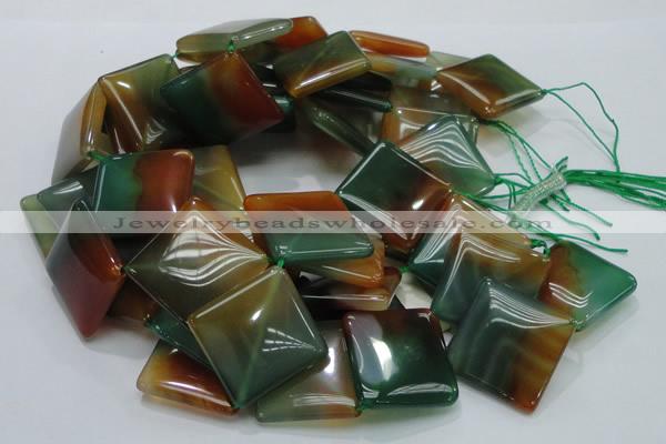 CAG805 15.5 inches 30*30mm diamond rainbow agate gemstone beads