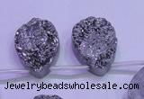 CAG8132 Top drilled 18*25mm teardrop silver plated druzy agate beads