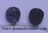 CAG8134 Top drilled 18*25mm teardrop rainbow plated druzy agate beads