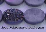 CAG8194 7.5 inches 18*25mm oval rainbow plated druzy agate beads