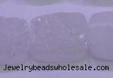 CAG8260 Top drilled 20*30mm rectangle white plated druzy agate beads