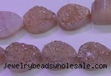 CAG8291 7.5 inches 13*18mm teardrop champagne plated druzy agate beads