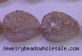 CAG8311 7.5 inches 18*25mm teardrop champagne plated druzy agate beads