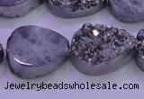 CAG8312 7.5 inches 18*25mm teardrop silver plated druzy agate beads