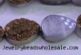 CAG8313 7.5 inches 18*25mm teardrop gold plated druzy agate beads