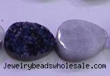 CAG8316 7.5 inches 18*25mm teardrop blue plated druzy agate beads