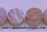 CAG8381 7.5 inches 20mm coin champagne plated druzy agate beads