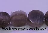 CAG8434 15.5 inches 18mm coin grey druzy agate gemstone beads