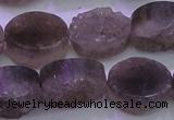 CAG8443 15.5 inches 13*18mm oval grey druzy agate gemstone beads