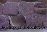 CAG8452 15.5 inches 12*16mm rectangle grey druzy agate gemstone beads