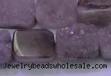 CAG8453 15.5 inches 13*18mm rectangle grey druzy agate gemstone beads