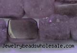 CAG8454 15.5 inches 15*20mm rectangle grey druzy agate gemstone beads