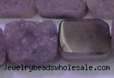 CAG8456 15.5 inches 20*30mm rectangle grey druzy agate gemstone beads