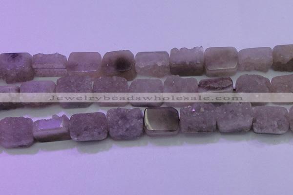 CAG8456 15.5 inches 20*30mm rectangle grey druzy agate gemstone beads